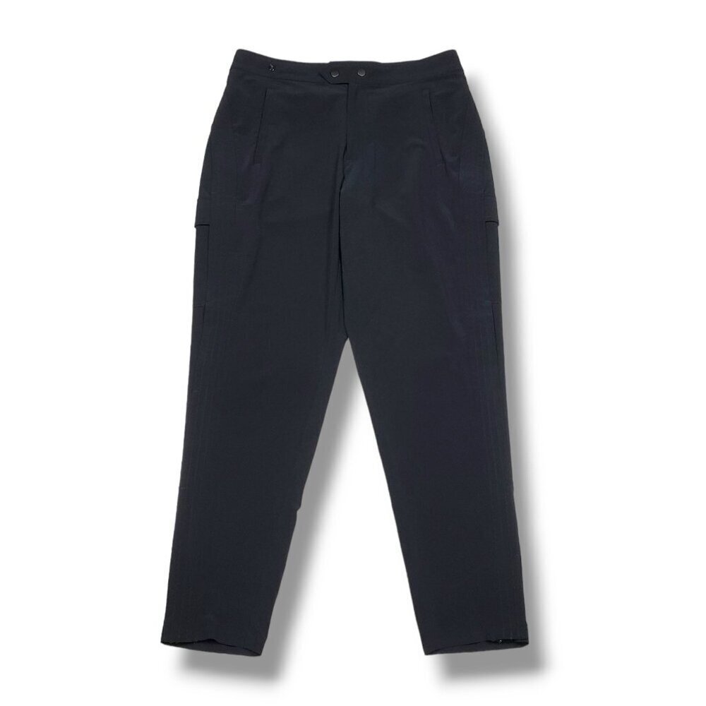 Athleta Uptown Ankle Pants Womens 6 Black High‎ Rise Zipper Hem